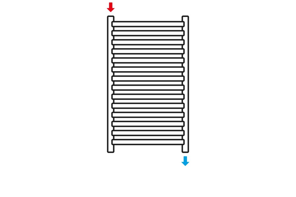 
			Anschluss diagonal (links oben, rechts unten) möglich.

		