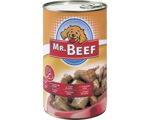 Hundefutter nass MR. BEEF 5 Sorten Fleisch 1200 g