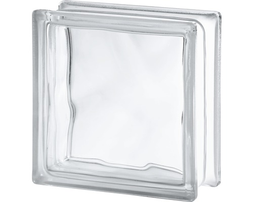 Brique en verre Wolke blanc 19x19x8 cm