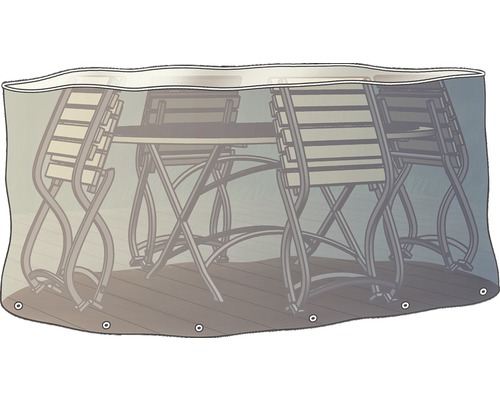 Schutzhülle für Gartenmöbel-Set oval 230 H 70 cm transparent