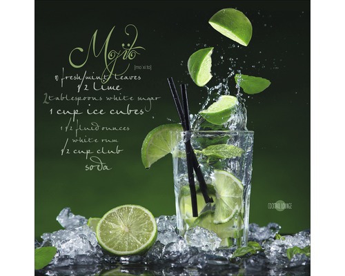 Impression sur verre Cocktail Mojito 30 x 30 cm