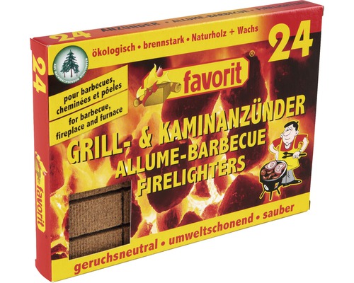 Grill-Kaminanzünder favorit Naturholz 24 Stk