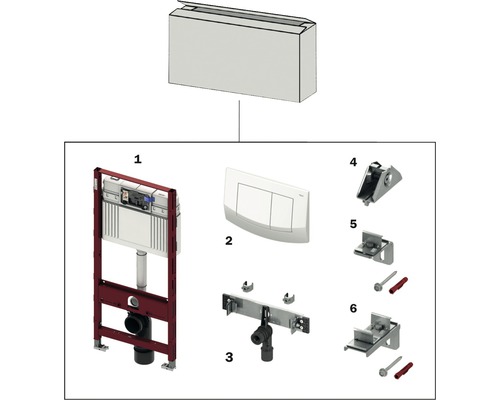 Kit de démarrage TECEprofil module WC avec plaque d'actionnement et unité de lavabo 9850016