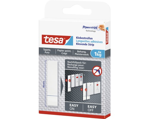 tesa® Powerstrips Klebestreifen für Tapete & Putz 1 kg Belastung 6 Stk.