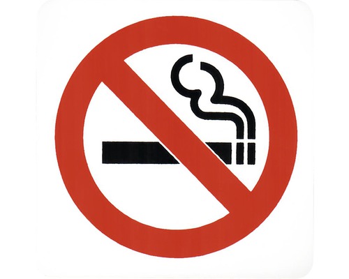 Hinweisschild Rauchen verboten 75x75 mm