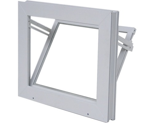 Fenêtre de cave basculante plastique blanc 800x600 mm avec verre isolant