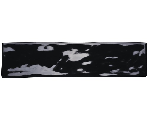 Steingut Metro-Fliese Loft 30 x 7,5 x 0,9 cm schwarz glänzend