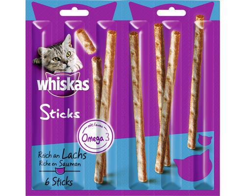Katzensnack whiskas Sticks reich an Lachs 6 Stück