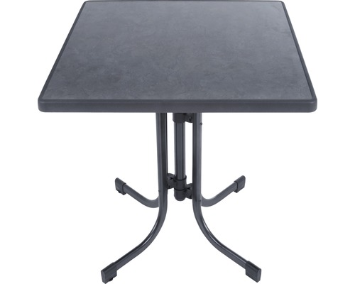 Gartentisch mit Sevelit Tischplatte 70 x 70 x 72 cm klappbar schiefer