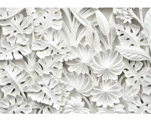 Fototapete Vlies Blumen 3D weiss 312 x 219 cm