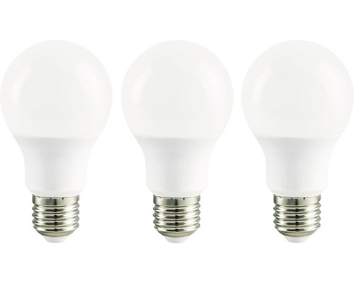 Ampoule LED A60 blanc E27/5,3W(40W) 470 lm 2700 K, blanc chaud, 3 pièces