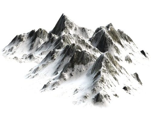 Fototapete Vlies Gebirge weiss grau 312 x 219 cm