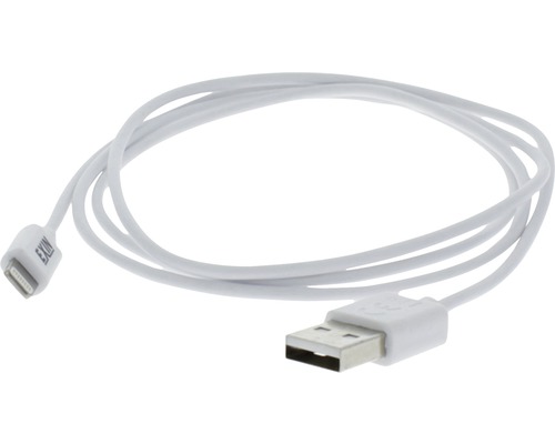 Lade + Datenkabel 8-Pins / USB 100 cm textil weiss Lade + Datenkabel 8-Pins / USB 100 cm textil weiss