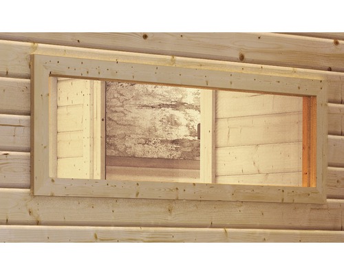 Saunafenster Karibu für 40 mm Saunen mit Isolierglas 42x122x4 cm