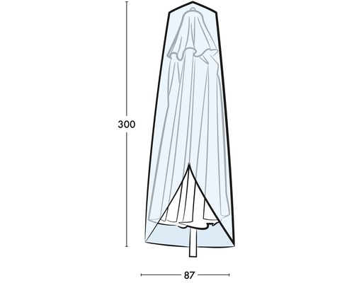 Schutzhülle für Sonnenschirm bis H 420cm anthrazit