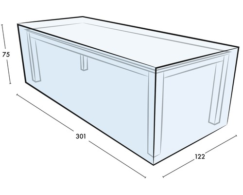 Schutzhülle für Tisch 302x122x75 cm anthrazit