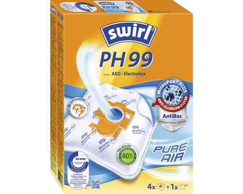 Swirl Sac filtrant à poussière Swirl PH99 4 pièces