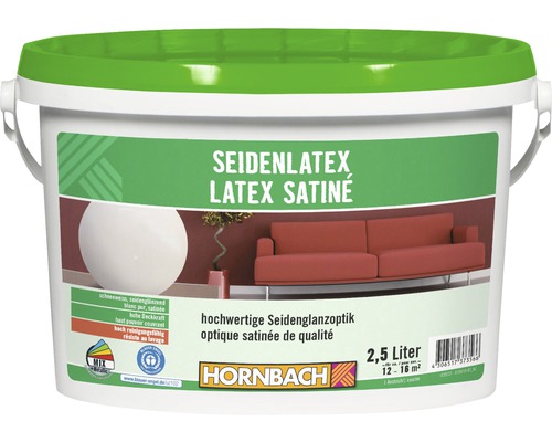 HORNBACH Latexfarbe Seidenlatex weiss 2,5 l