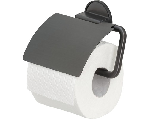 Toilettenpapierhalter mit Deckel TIGER Tune Black Metal