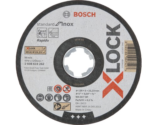Bosch Trennscheibe Ø 125x22,23x1 mm Standard für Inox, X-LOCK Aufnahme
