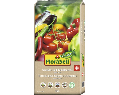 Terreau sans tourbe pour tomates et légumes FloraSelf Nature® 35 l