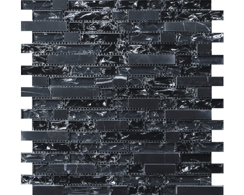Glasmosaik mit Stein schwarz 29,8x30,5cm