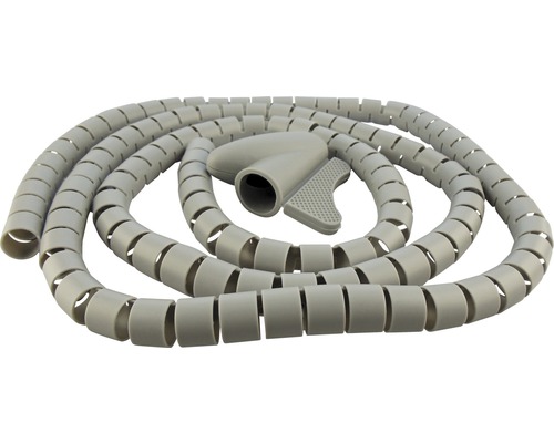 Kabelspiralschlauch flexibel 1,5 m Ø 28 mm Schwaiger grau