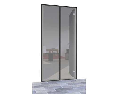 Türvorhang mit Magnetverschluss home protect Premium ohne Bohren anthrazit 100x220 cm
