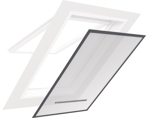 Fliegengitter für Dachfenster home protect ohne Bohren anthrazit 140x170 cm