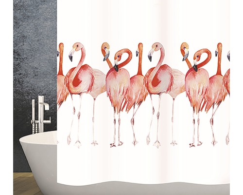 Duschvorhang Diaqua Textil Flamingo 180x180 cm