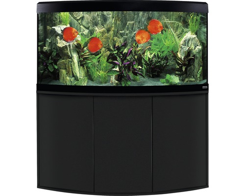 Kit complet d'aquarium Fluval Vicenza 260 avec éclairage LED, chauffage, filtre et meuble bas, noir