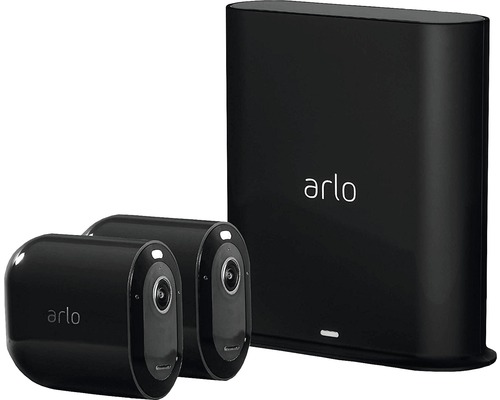 Arlo Pro 3 Spotlight Kamera 2er Set schwarz Überwachungskamera WLAN kabellos aussen Farbnachtsicht