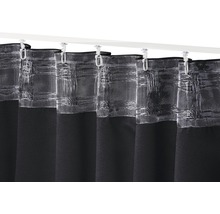 Verdunkelungsschal mit Gardinenband Midnight schwarz 140x255 cm-thumb-1