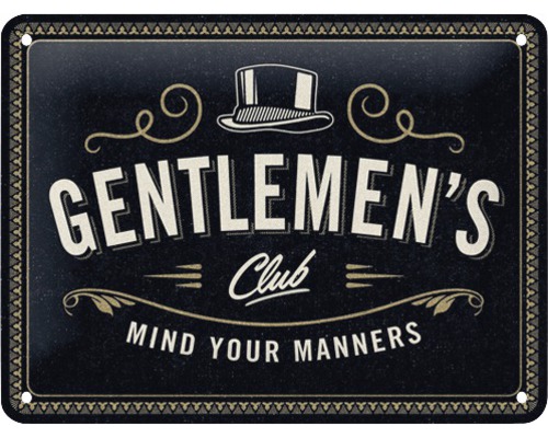 Blechschild Gentlemen's Club 20x15 cm