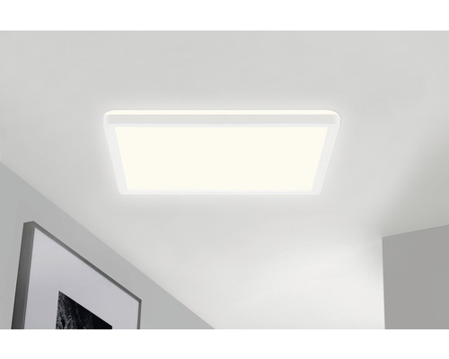 Panneau LED CCT à intensité lumineuse variable 22W 3000 lm 3000/4000/6000 K blanc chaud-blanc lumière du jour hxLxl 29x420x420 mm blanc avec rétroéclairage + télécommande