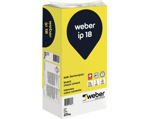 Weber ip 18 Kalk-Zementgrundputz grau 25Kg