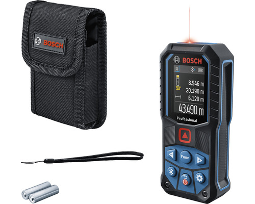 Bosch Professional Laser-Entfernungsmesser GLM 50-27 C inkl. Schutztasche, Trageschlaufe und 2x 1,5 V LR6-Batterie (AA)