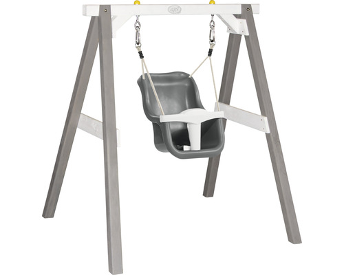 Babyschaukel axi mit Sitz grau Wei Holz grau weiß