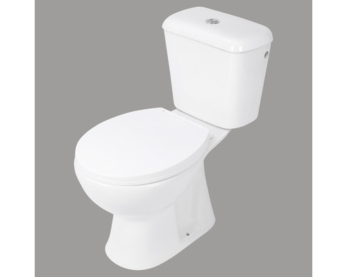 WC-Kombination Set Differnz Tiefspüler mit Spülrand weiss glänzend mit WC-Sitz 38.500.01