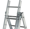 CLASSIK Mehrzweckleiter Anlege-Steh-oder Schiebeleiter Aluminium 3-teilig 3 x 11 Sprossen Arbeitshöhe 6,85 m