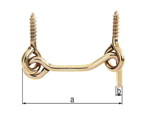 Sturmhaken mit Öse, 60 x 3,5 mm, galv. gelb verzinkt Sturmhaken mit Öse, 60 x 3,5 mm, galv. gelb verzinkt