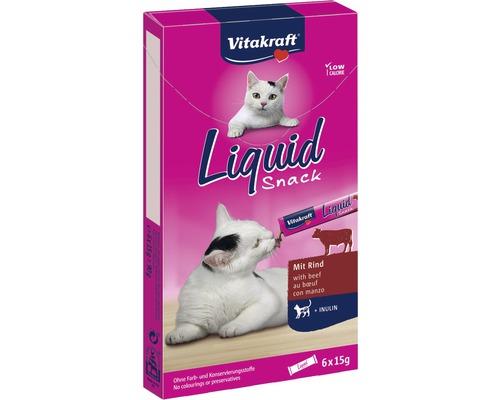 Vitakraft Katzensnack Liquid Snack Rind und Inulin, 90g