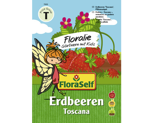 FloraSelf Floralie Gärtnern mit Kids Erdbeersamen 'Toscana' Saatpillen