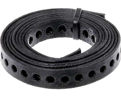 Lochband- und Montageband 17 mm, 1,5 m Rolle, verzinkt schwarz kunststoffbeschichtet