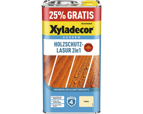 Xyladecor Holzschutzlasur farblos 4+1 L (+25%) gratis