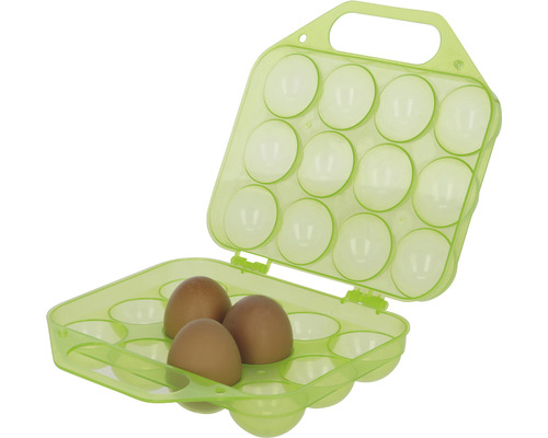 Eier Aufbewahrung aus Kunststoff für 12 Eier grün transparent