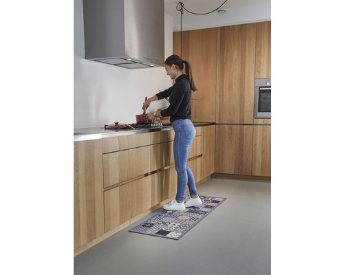 Küchenläufer Cook&Wash patchwork tiles grau 50x150 cm - HORNBACH