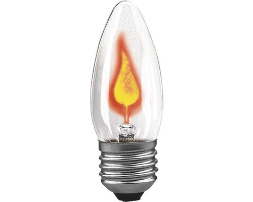 Flacker-Kerzenlampe E27 3 W klar