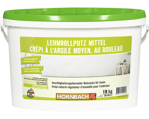 HORNBACH Lehmrollputz konservierungsmittelfrei weiss 10 kg