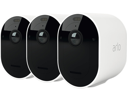 Caméra de sécurité Arlo Pro 4 3 caméra blanc vidéo 2K avec HDR projecteur intégré + sirène angle de vue de 160°